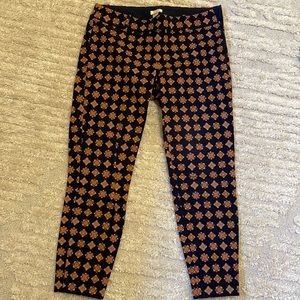 J Crew Patterned Navy Pants Size 4